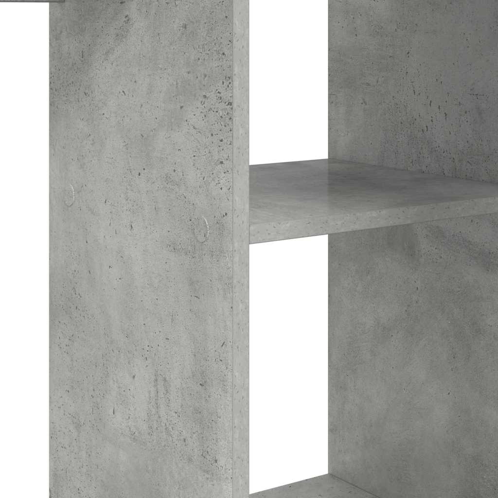 Desk with Shelf Concrete Grey 142 x 102 x 73 cm Engineered Wood