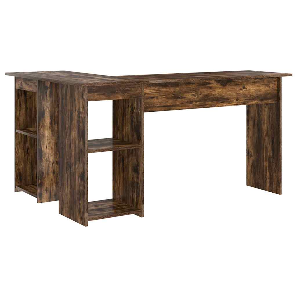 Desk Smoked Oak Engineered Wood 142 x 102 x 73 cm