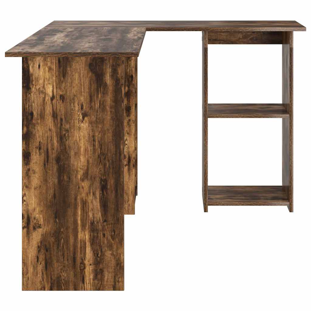 Desk Smoked Oak Engineered Wood 142 x 102 x 73 cm