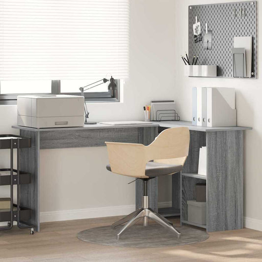 Desk Grey Sonoma Engineered Wood 142 x 102 x 73 cm