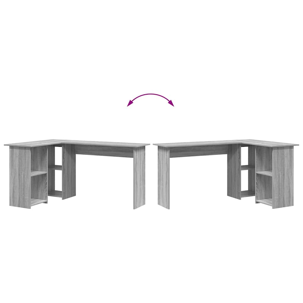Desk Grey Sonoma Engineered Wood 142 x 102 x 73 cm