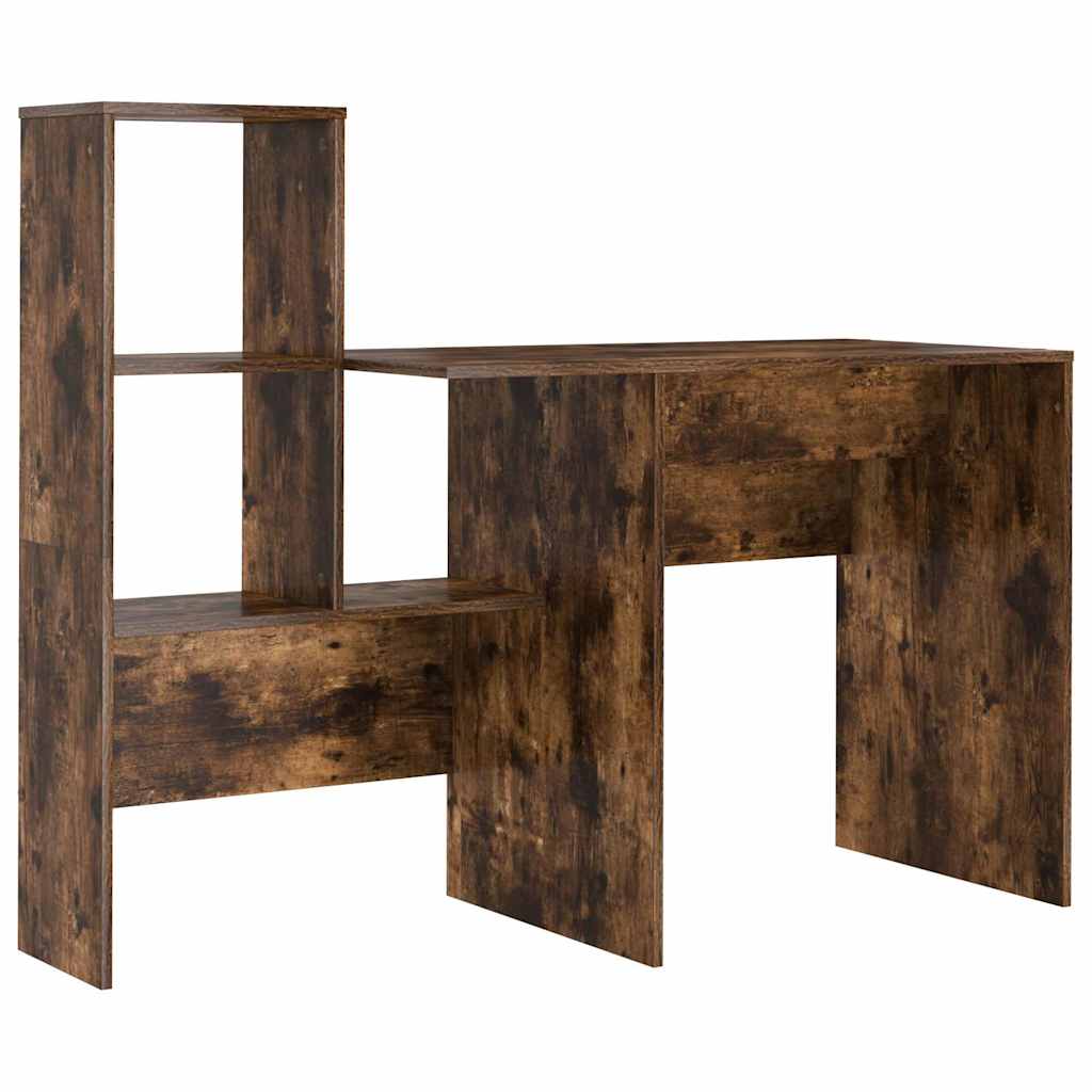 Desk Smoked Oak Engineered Wood 131.5 x 50 x 106.5 cm