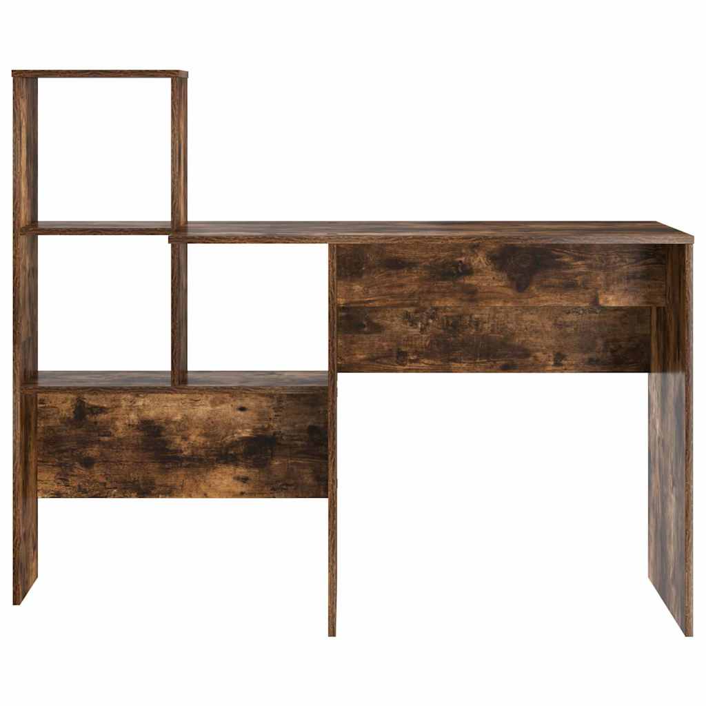 Desk Smoked Oak 131.5 x 50 x 106.5 cm Engineered Wood