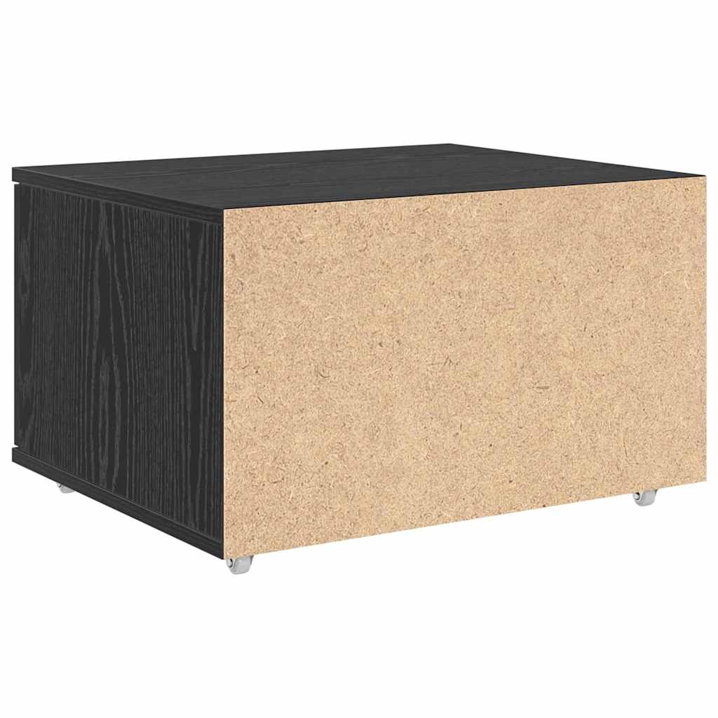 Drawer Cabinet with Wheel Black Oak 55 x 45 x 31 cm