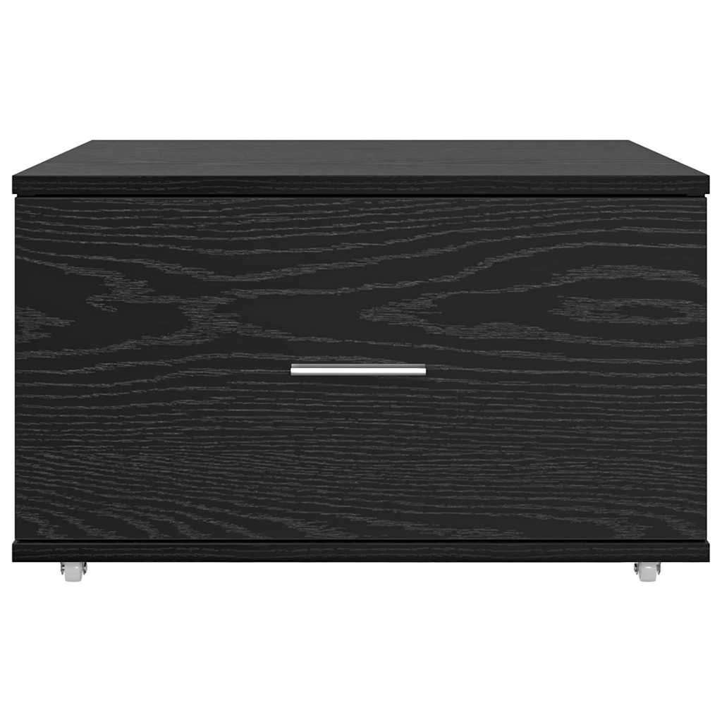 Drawer Cabinet with Wheel Black Oak 55 x 45 x 31 cm