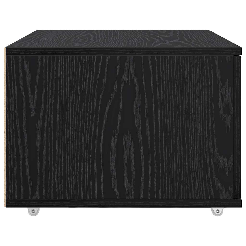 Drawer Cabinet with Wheel Black Oak 55 x 45 x 31 cm