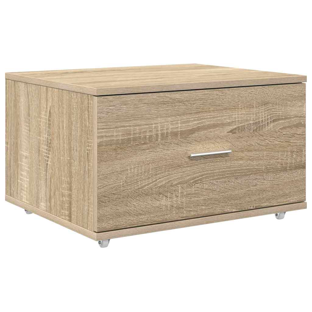 Drawer Cabinet with Wheel Sonoma Oak 55 x 45 x 31 cm