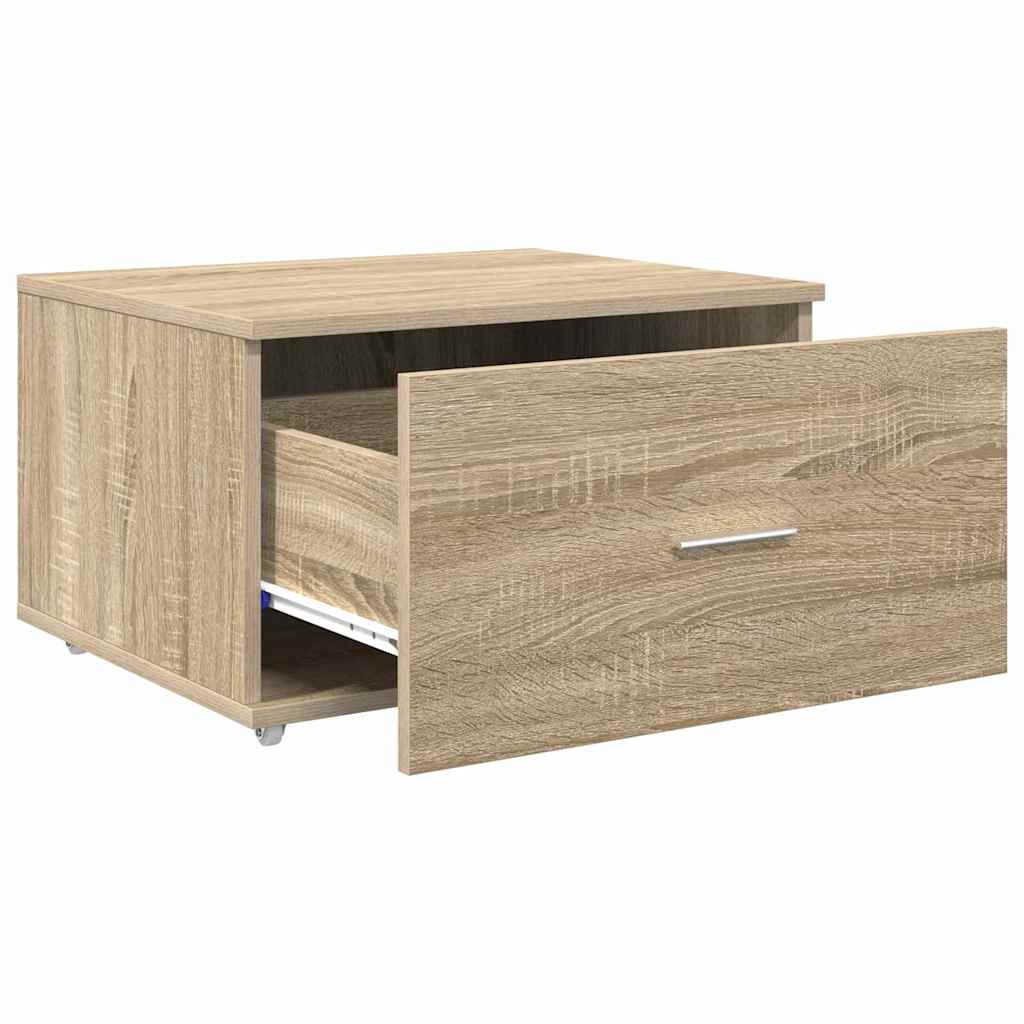 Drawer Cabinet with Wheel Sonoma Oak 55 x 45 x 31 cm