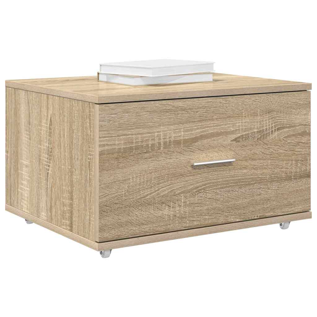 Drawer Cabinet with Wheel Sonoma Oak 55 x 45 x 31 cm