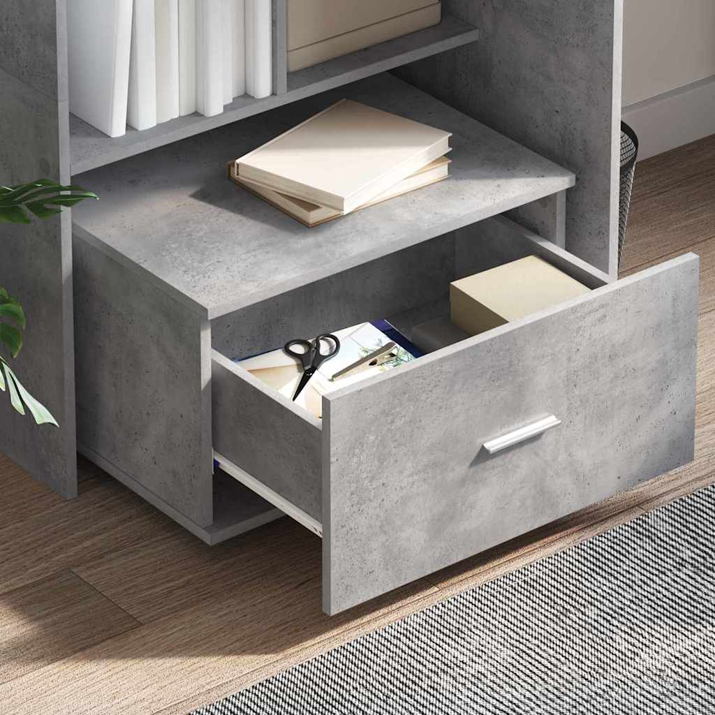 Drawer Cabinet with Wheel Concrete Grey 55 x 45 x 31 cm