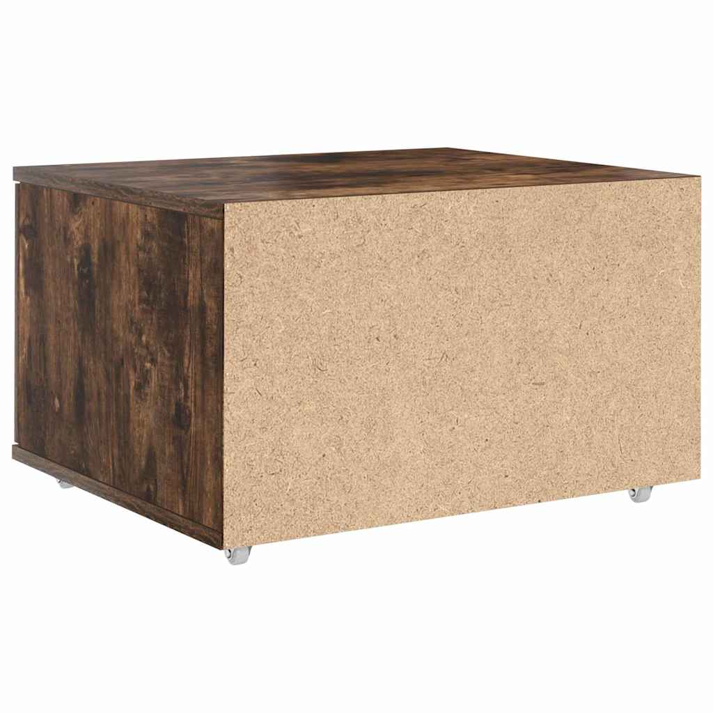 Drawer Cabinet with Wheel Smoked Oak 55 x 45 x 31 cm