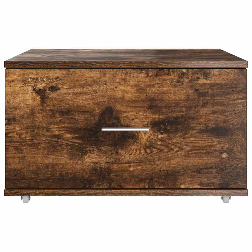 Drawer Cabinet with Wheel Smoked Oak 55 x 45 x 31 cm