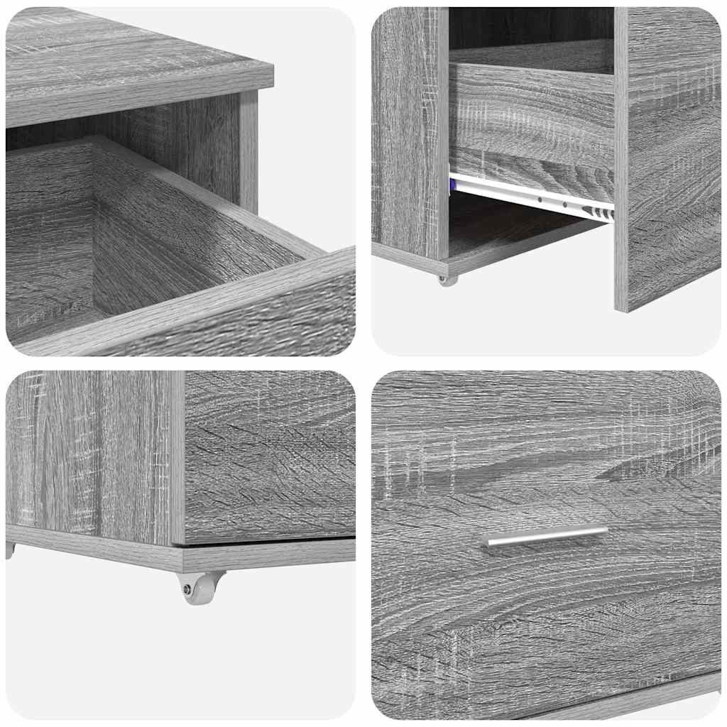 Drawer Cabinet with Wheel Grey Sonoma 55 x 45 x 31 cm