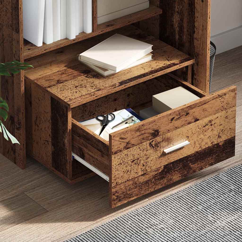 Drawer Cabinet with Wheel Old Wood 55 x 45 x 31 cm