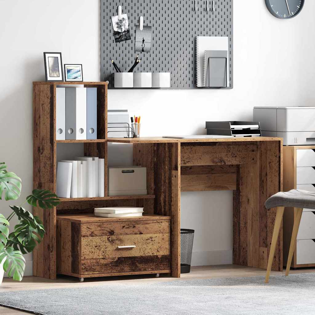 Drawer Cabinet with Wheel Old Wood 55 x 45 x 31 cm