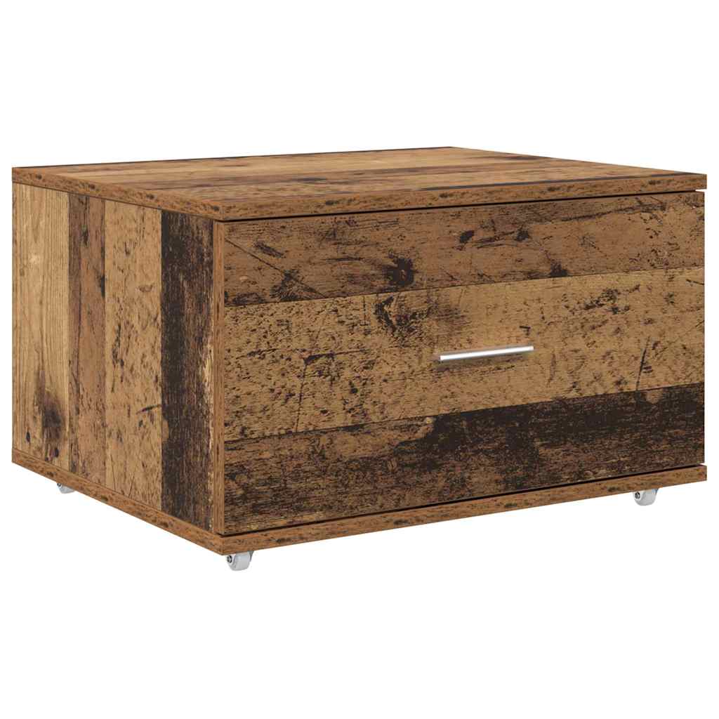 Drawer Cabinet with Wheel Old Wood 55 x 45 x 31 cm