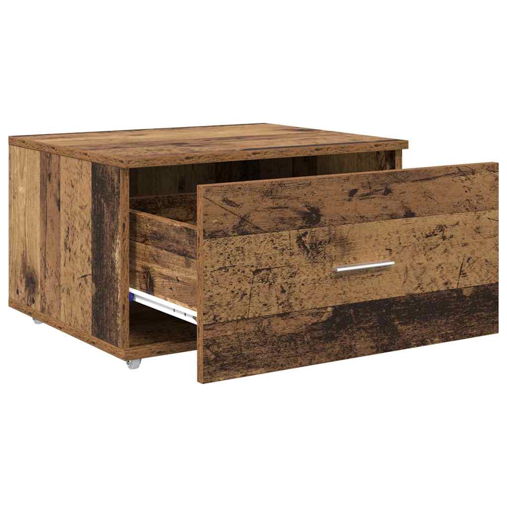 Drawer Cabinet with Wheel Old Wood 55 x 45 x 31 cm