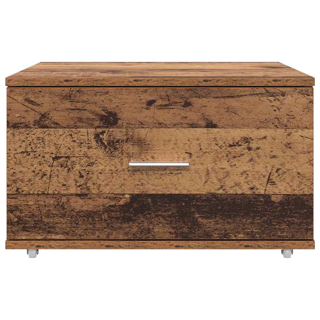 Drawer Cabinet with Wheel Old Wood 55 x 45 x 31 cm