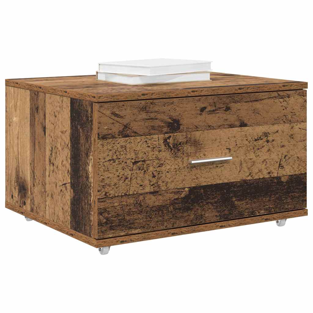 Drawer Cabinet with Wheel Old Wood 55 x 45 x 31 cm