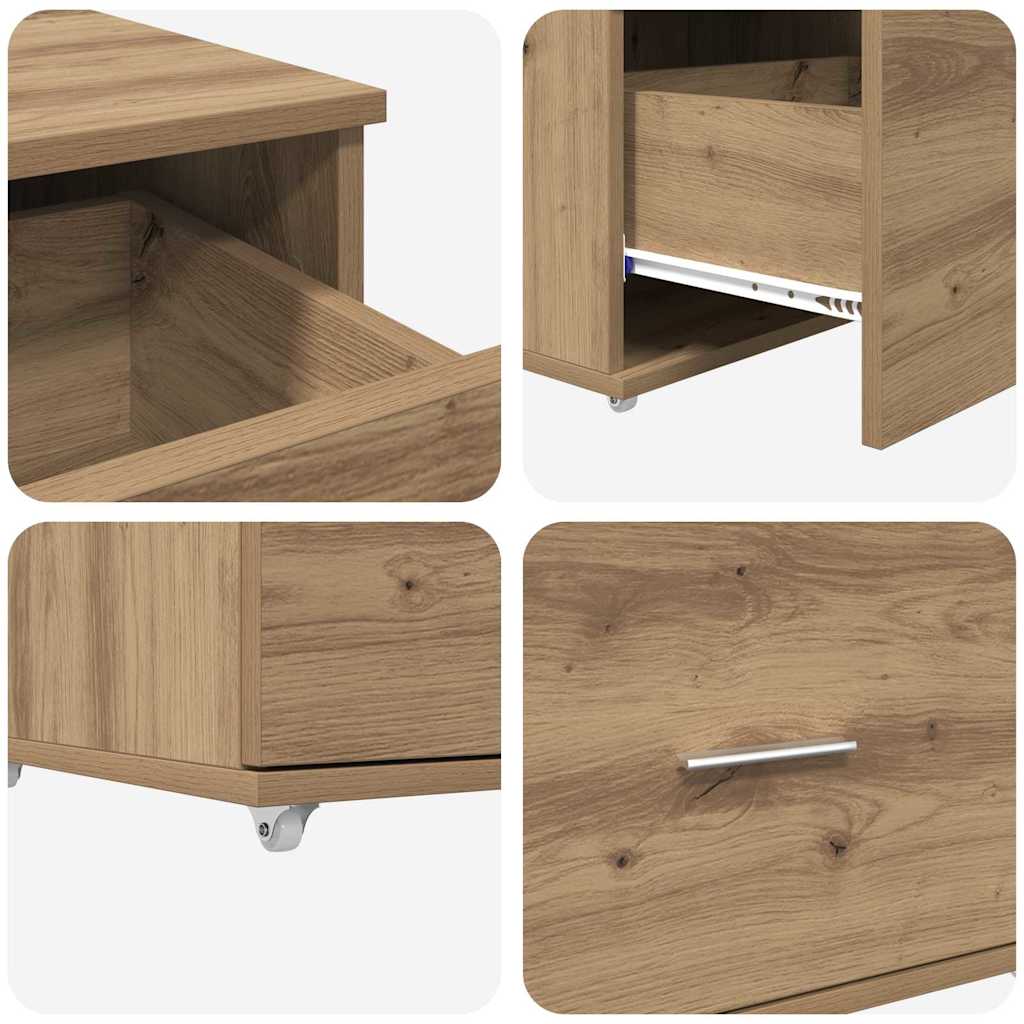 Drawer Cabinet with Wheel Artisan Oak 55 x 45 x 31 cm