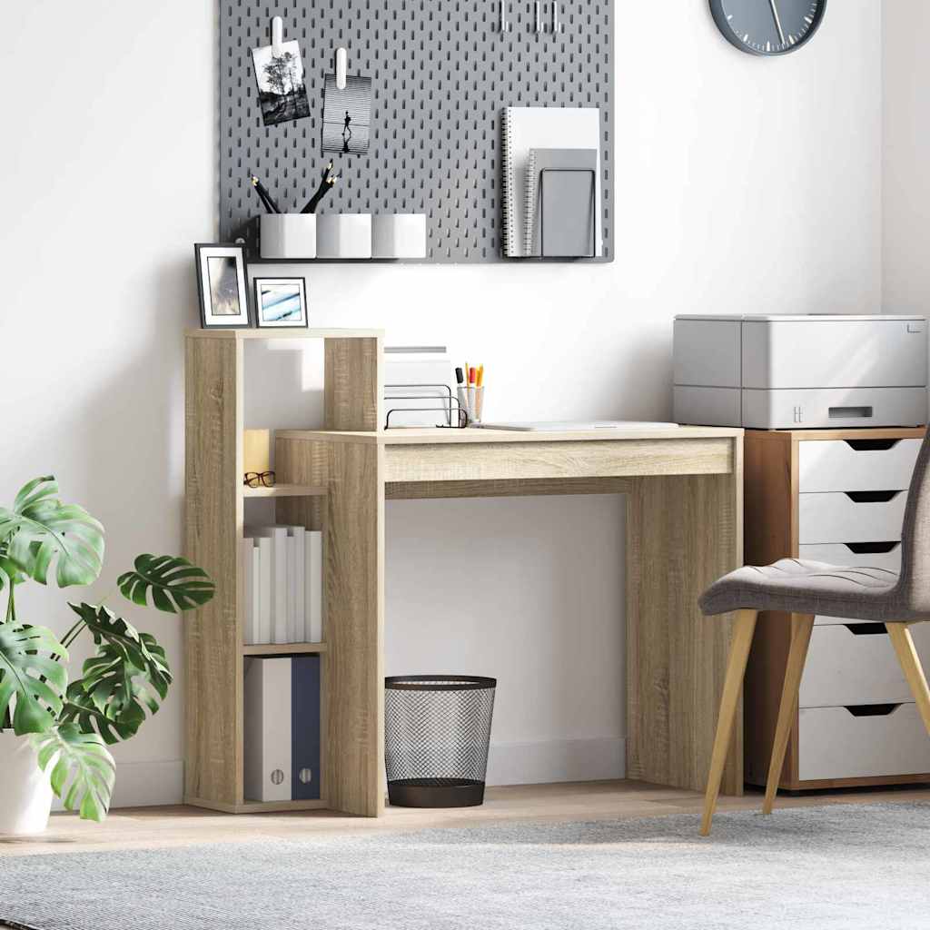 vidaXL Desk with Shelf Sonoma oak 100 x 40 x 90 cm Engineered wood