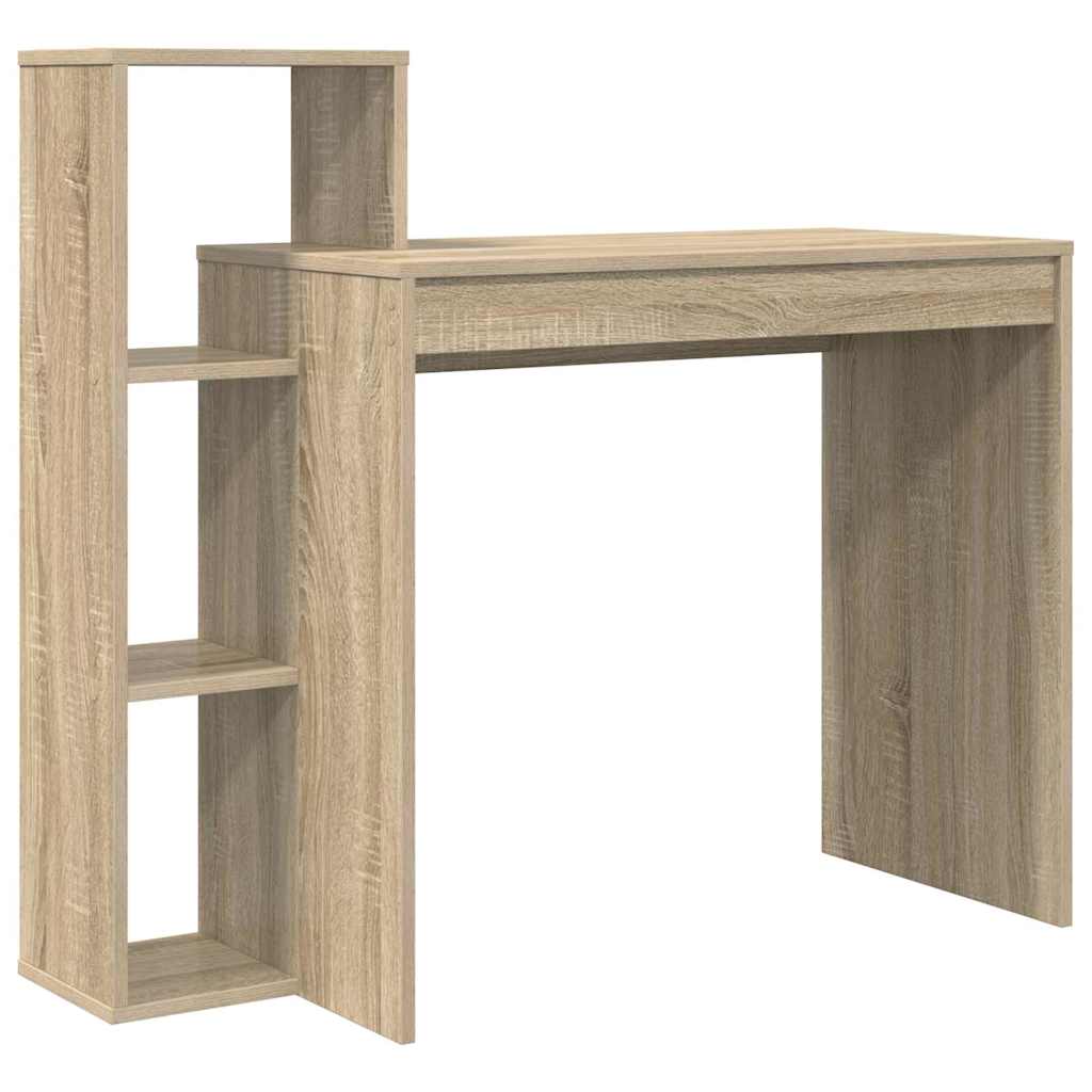 vidaXL Desk with Shelf Sonoma oak 100 x 40 x 90 cm Engineered wood