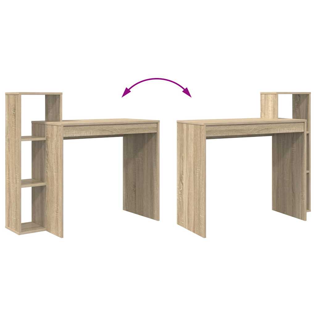 vidaXL Desk with Shelf Sonoma oak 100 x 40 x 90 cm Engineered wood