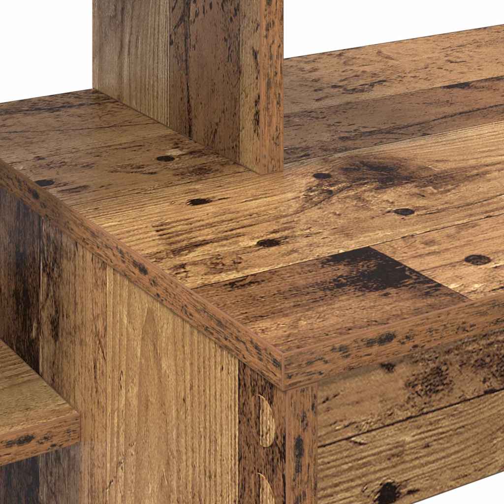 vidaXL Desk with Shelf Old wood 100 x 40 x 90 cm Engineered wood