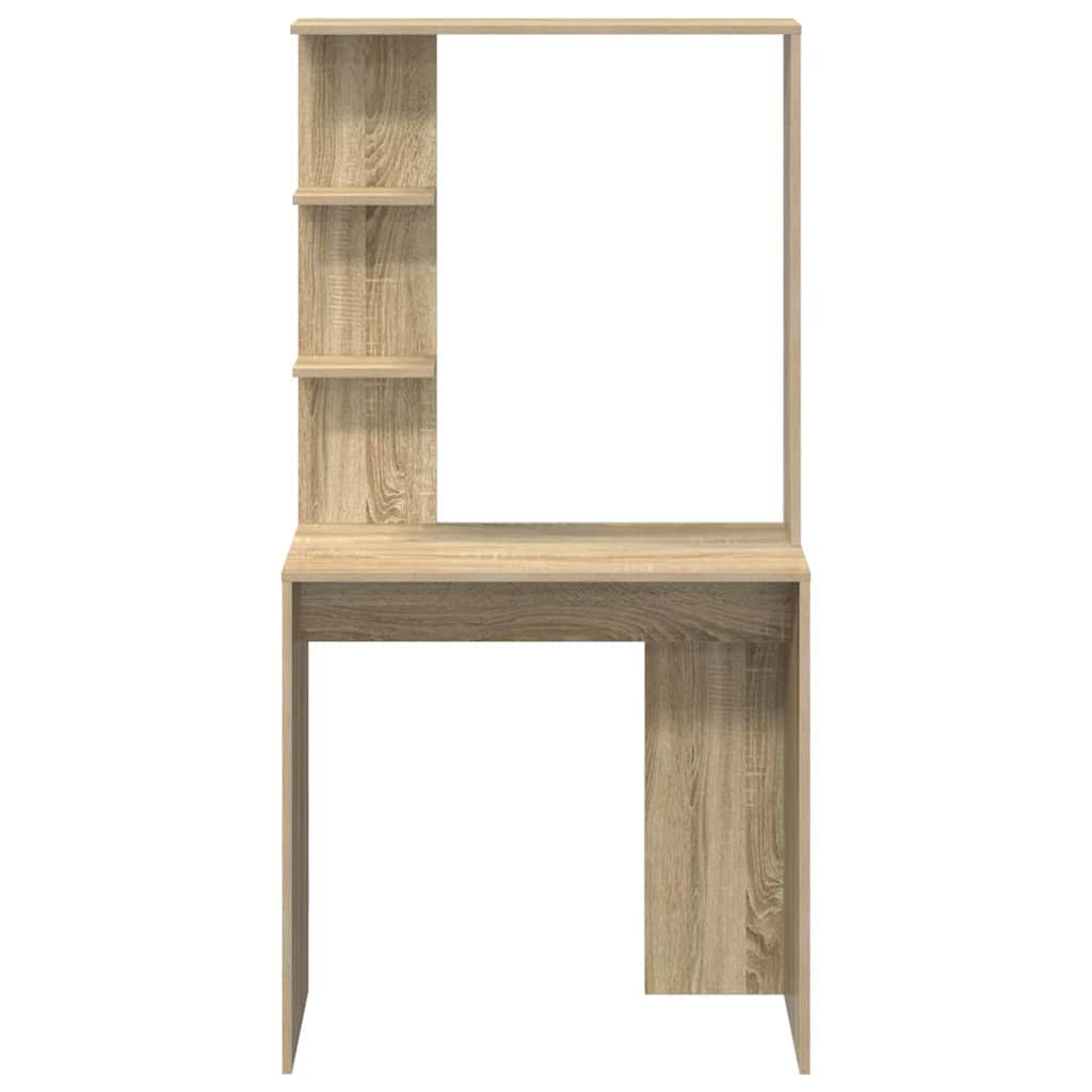 vidaXL Desk with Shelf Sonoma oak 78.5 x 37 x 154.5 cm Engineered wood