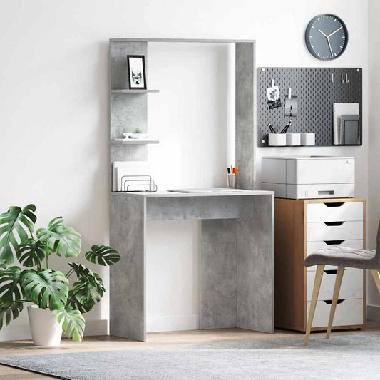 vidaXL Desk Concrete grey 78.5 x 37 x 154.5 cm Engineered wood