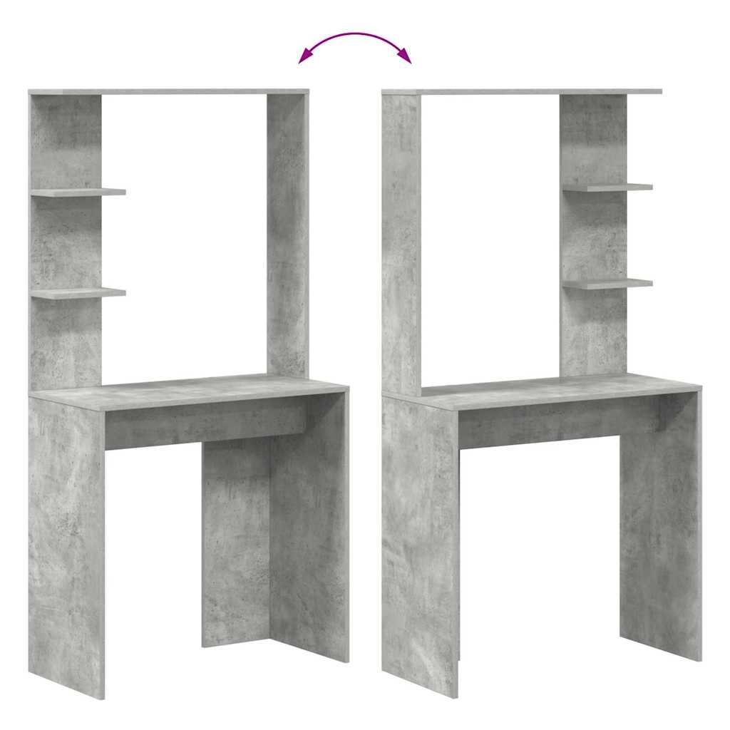 Desk Concrete Grey 78.5 x 37 x 154.5 cm Engineered Wood