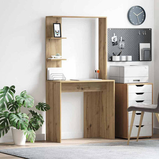 vidaXL Desk Artisan oak 78.5 x 37 x 154.5 cm Engineered wood
