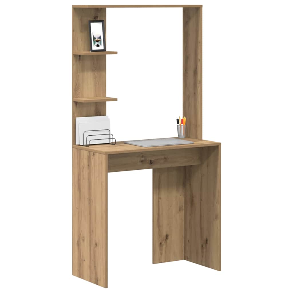 vidaXL Desk Artisan oak 78.5 x 37 x 154.5 cm Engineered wood