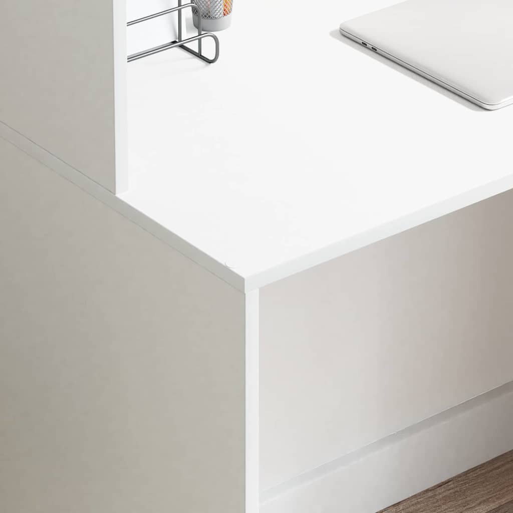Desk White Engineered Wood 102 x 50 x 124 cm