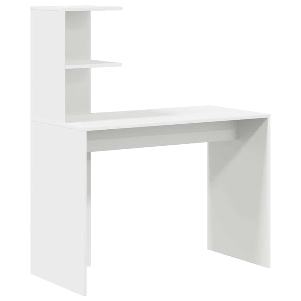 Desk White Engineered Wood 102 x 50 x 124 cm