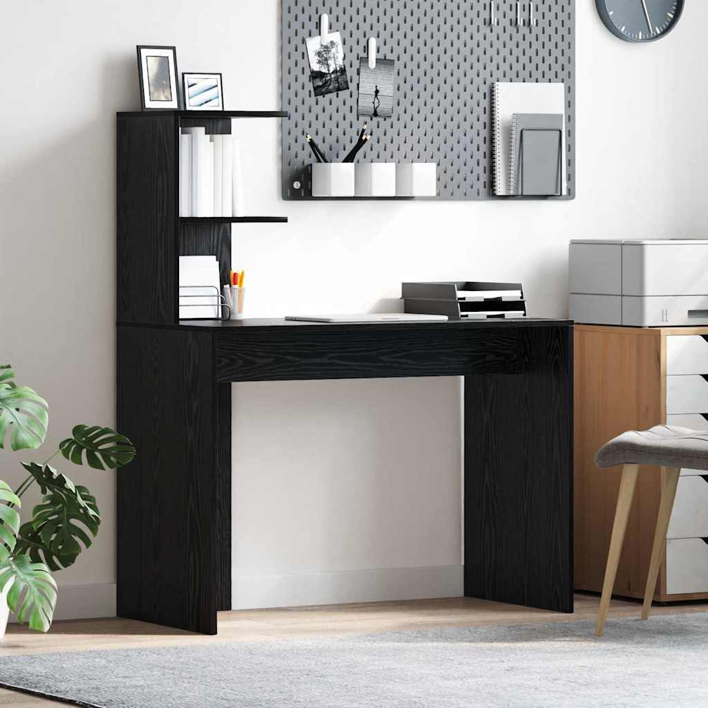 Desk Black Oak Engineered Wood 102 x 50 x 124 cm