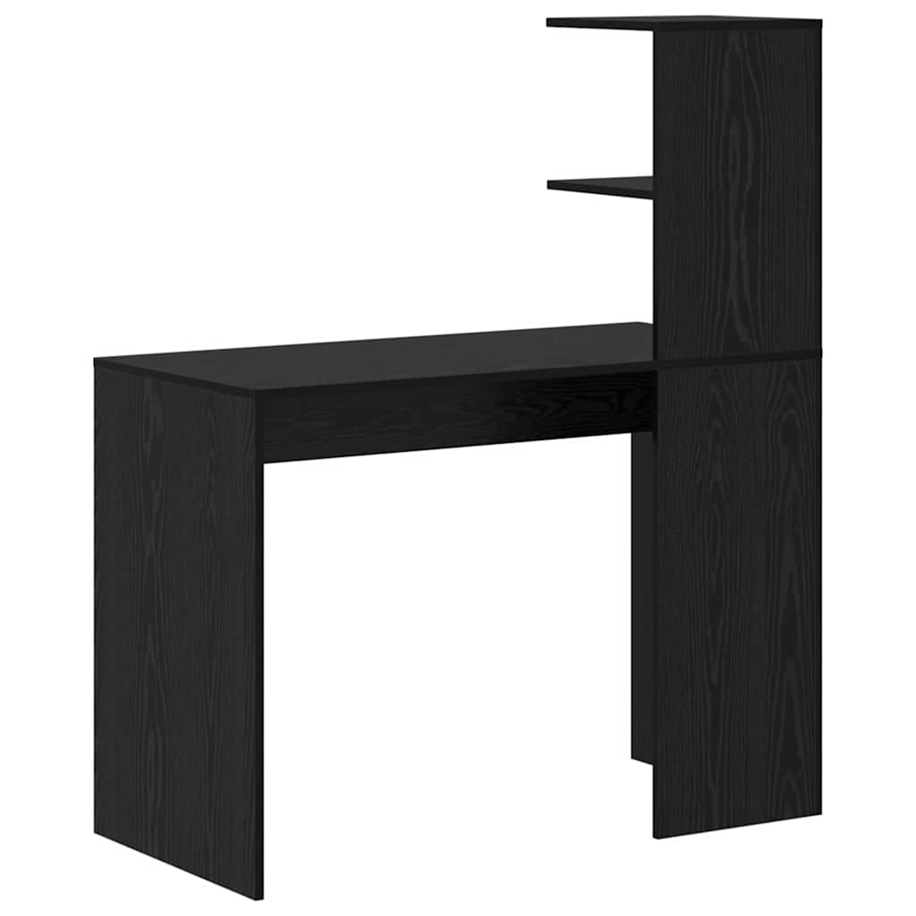 vidaXL Desk with Shelf Black oak 102 x 50 x 124 cm Engineered wood