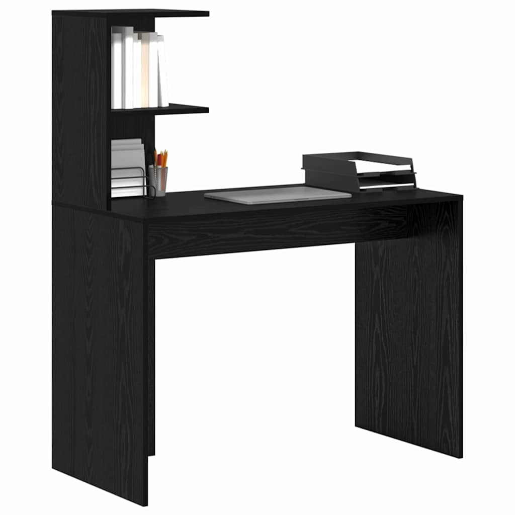 Desk Black Oak Engineered Wood 102 x 50 x 124 cm
