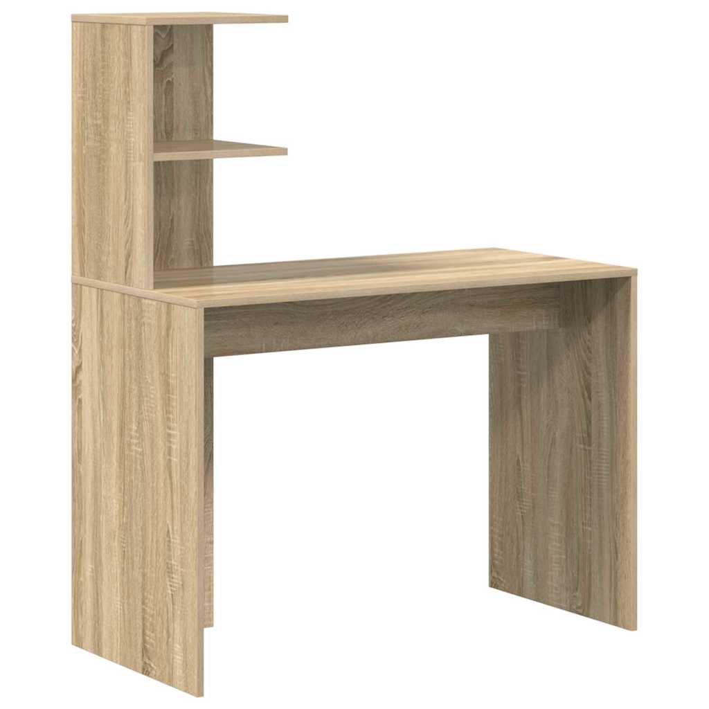 Desk with Shelf Sonoma oak 102 x 50 x 124 cm Engineered wood