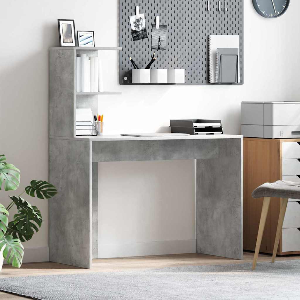 Desk Concrete Grey Engineered Wood 102 x 50 x 124 cm