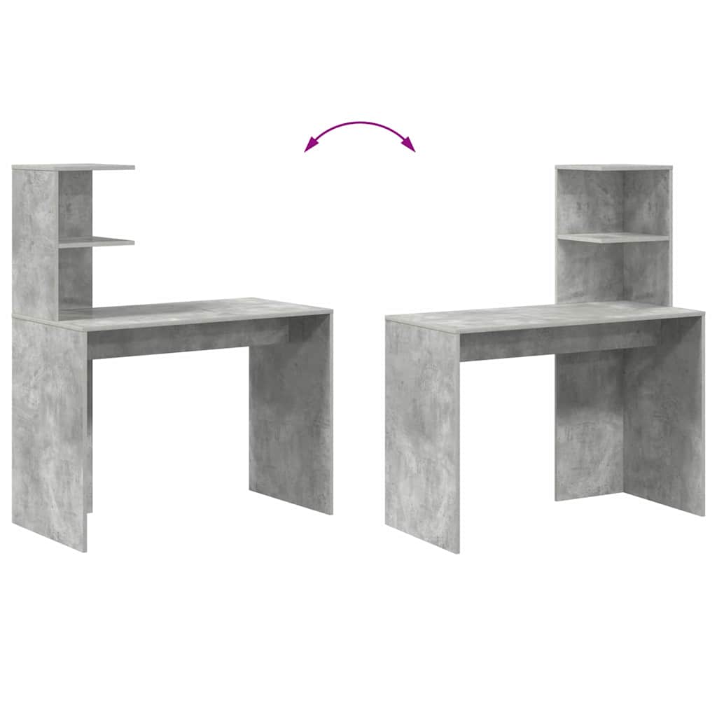 Desk Concrete Grey Engineered Wood 102 x 50 x 124 cm