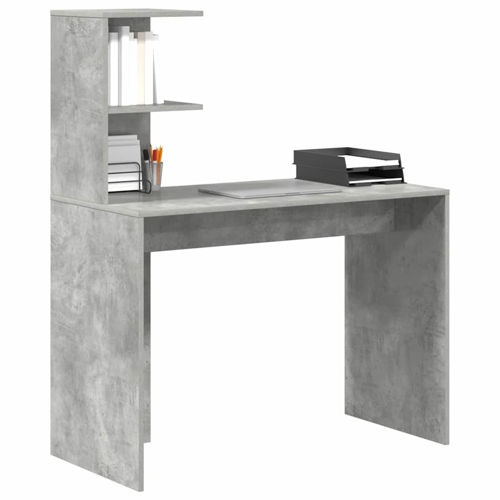 Desk Concrete Grey Engineered Wood 102 x 50 x 124 cm