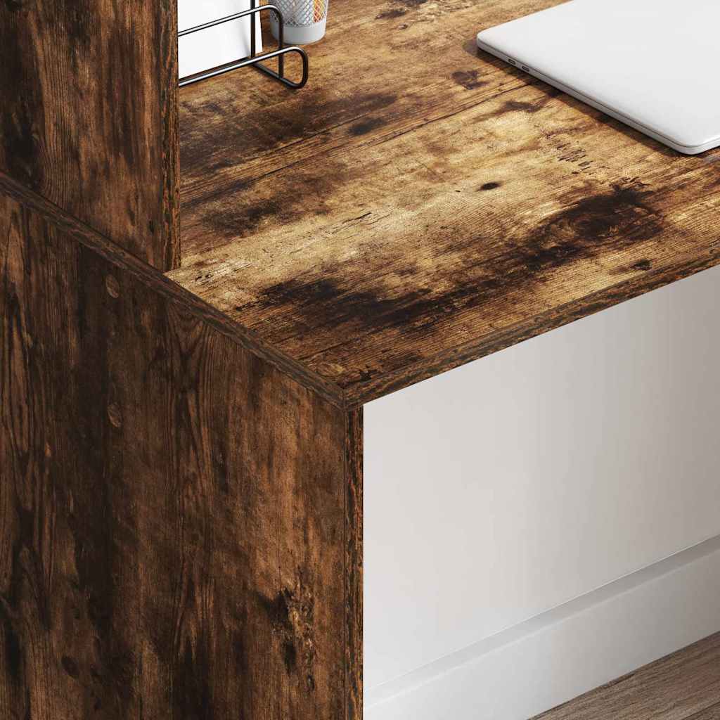 Desk Smoked Oak Engineered Wood 102 x 50 x 124 cm
