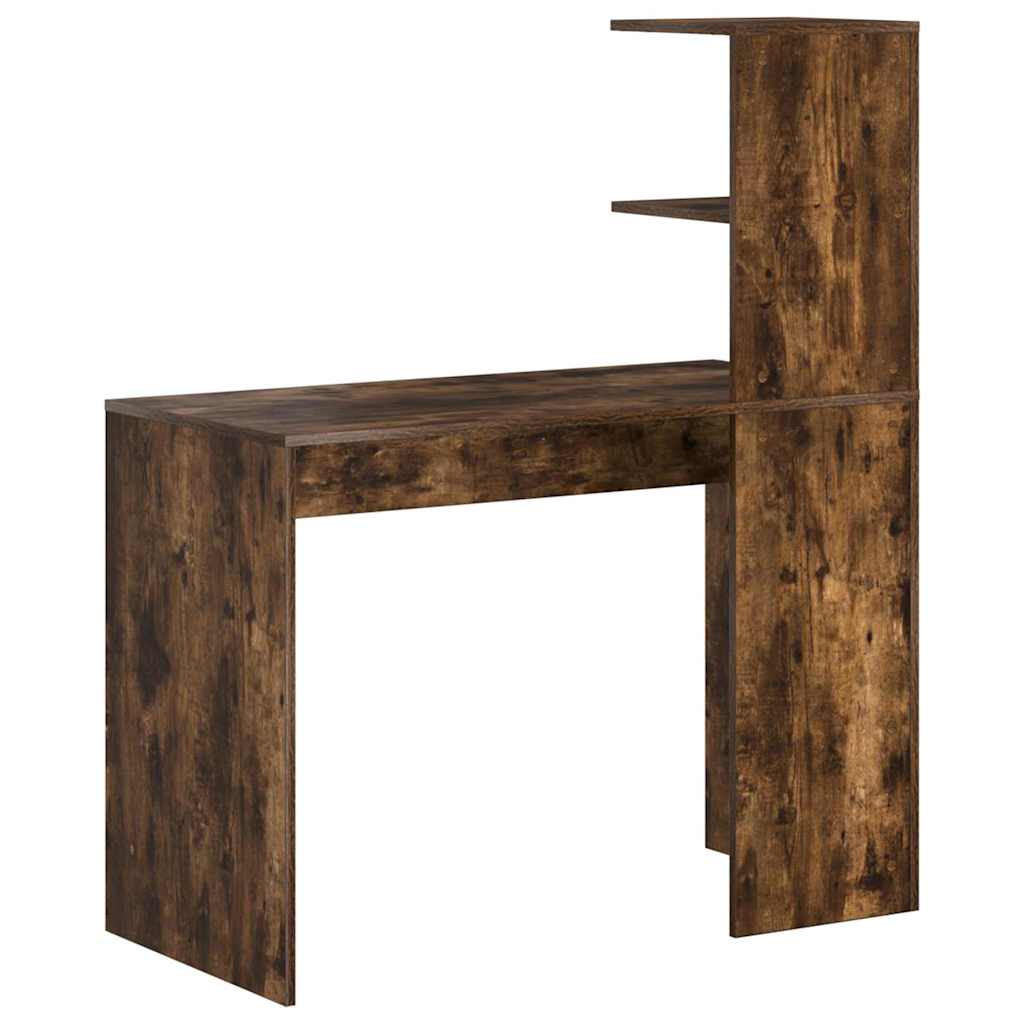 Desk Smoked Oak Engineered Wood 102 x 50 x 124 cm