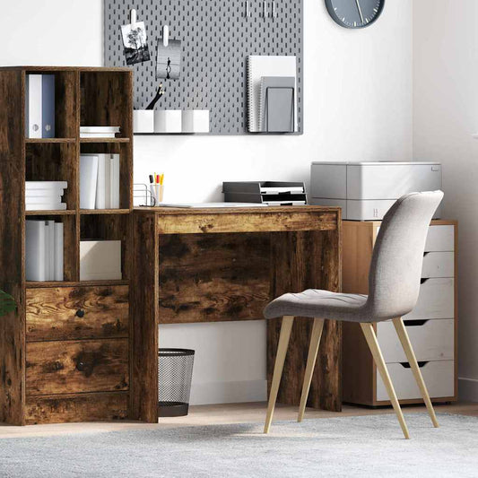 vidaXL Desk Smoked oak 80 x 50 x 76 cm Engineered wood
