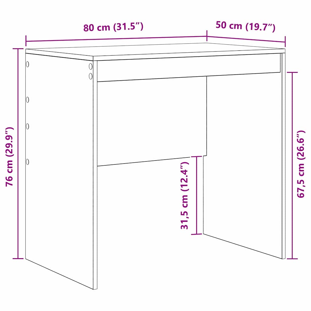 Desk Grey Sonoma 80 x 50 x 76 cm