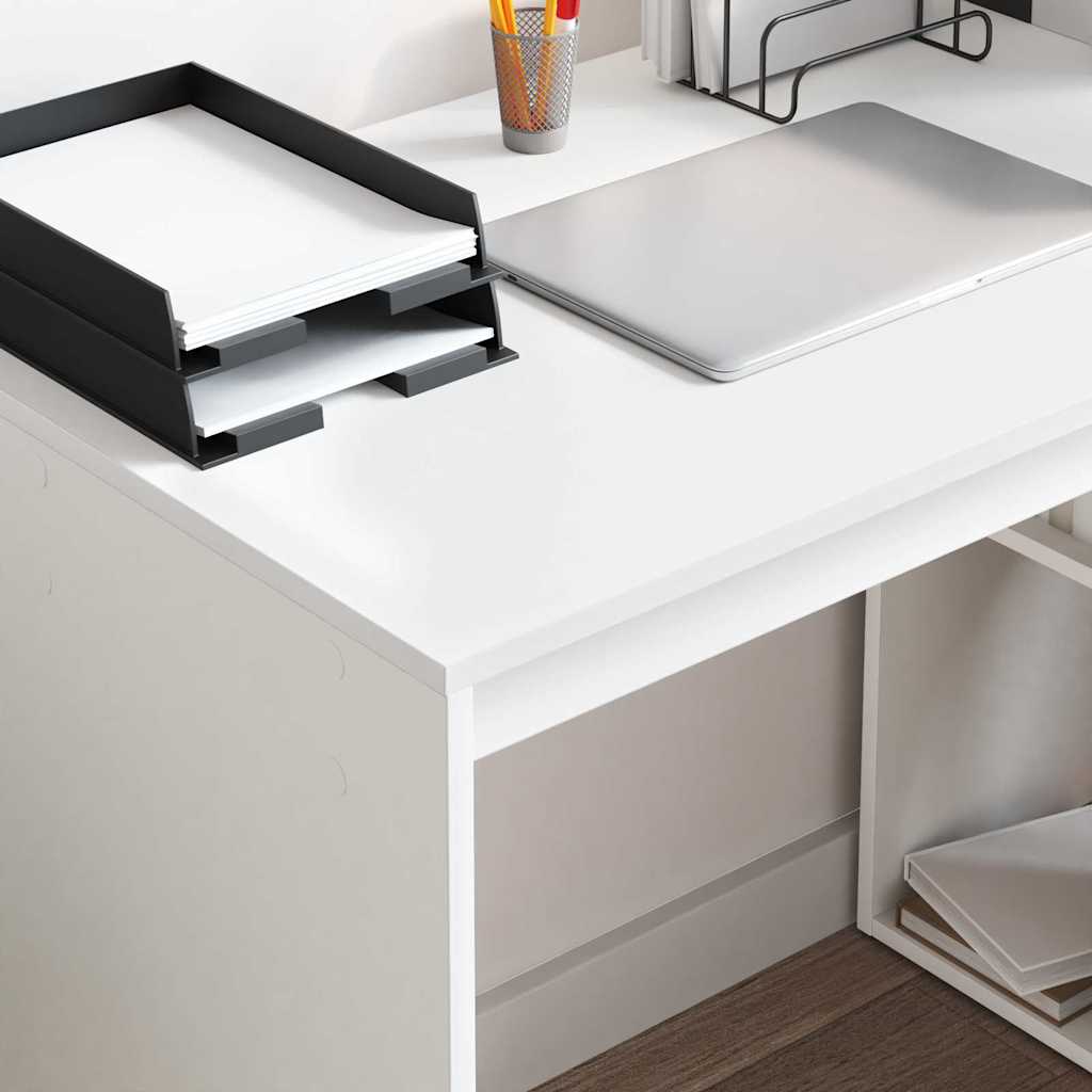 Desk White Engineered Wood 108 x 55 x 103.5 cm