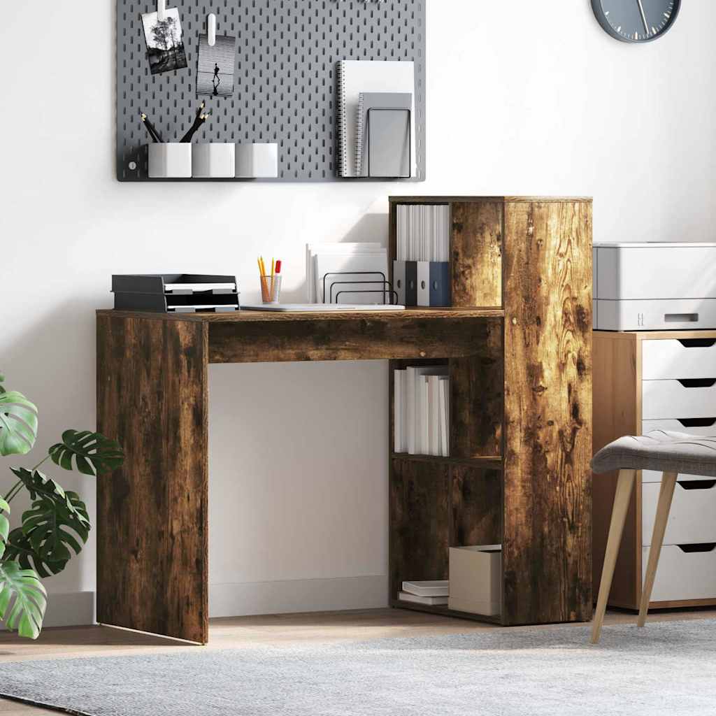 Desk Smoked Oak Engineered Wood 108 x 55 x 103.5 cm