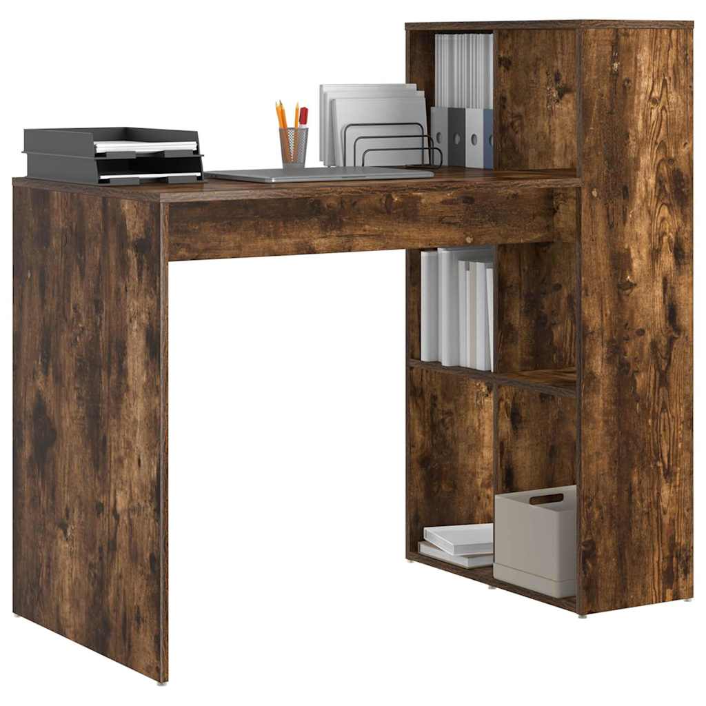 Desk Smoked Oak Engineered Wood 108 x 55 x 103.5 cm