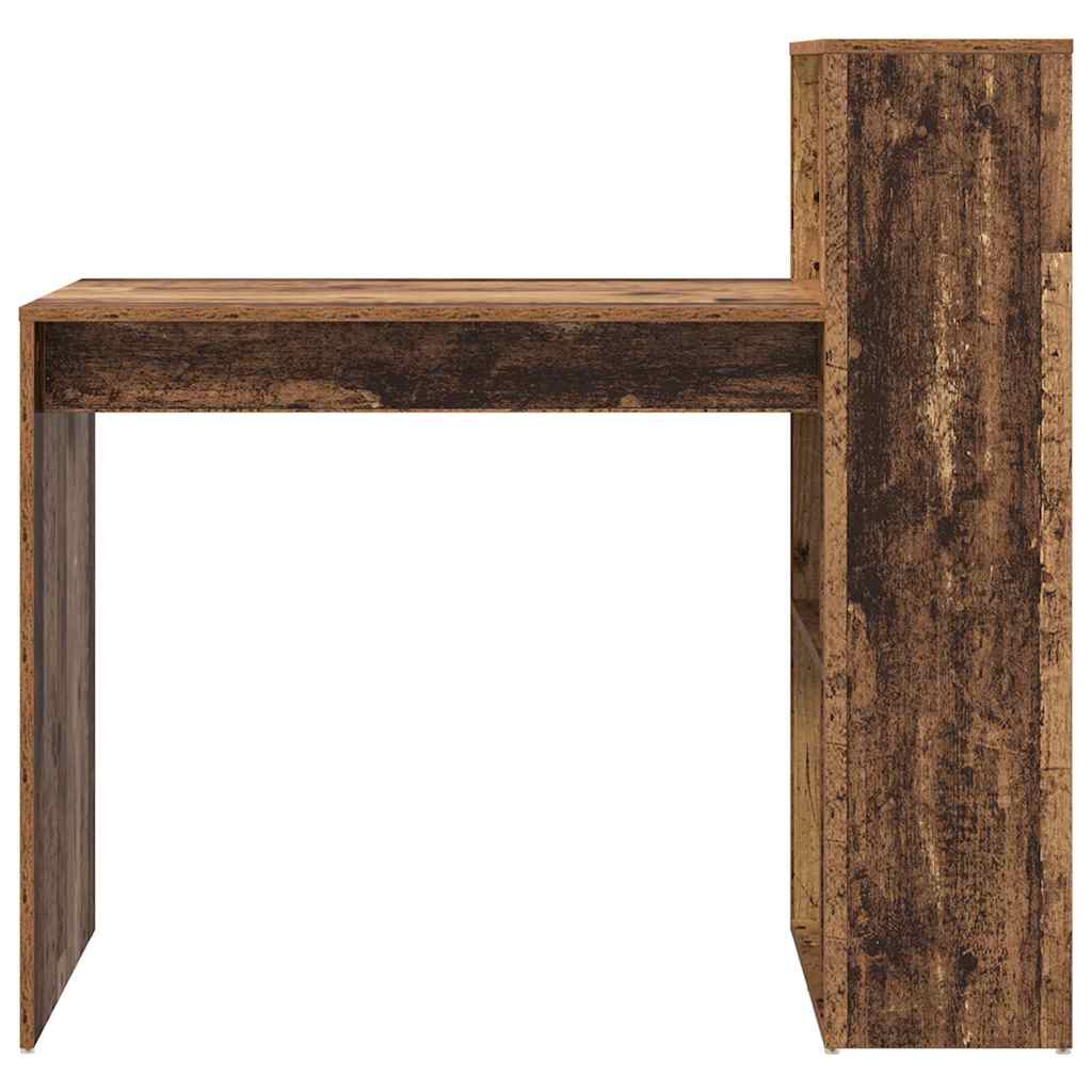 Desk with Shelf Old Wood 108 x 55 x 103.5 cm Engineered Wood